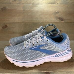brooks adrenaline GTS 22 womens size 8.5 shoe blue pink athletic running sneaker